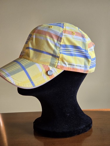 Columbia Titanium Women's Outdoor Hat Yellow Plaid OS Lightweight Omni Shield