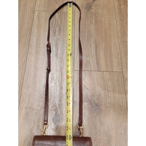 Vintage Dooney & Bourke Crossbody Bag Small Brown Gold Strap Drop 23.5 - Picture 10 of 16