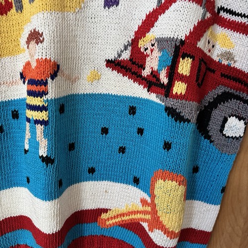 Vintage Berek Hand Knit Size Small Mom Pullover Sweater Appliqués New Dead Stock - Picture 18 of 19
