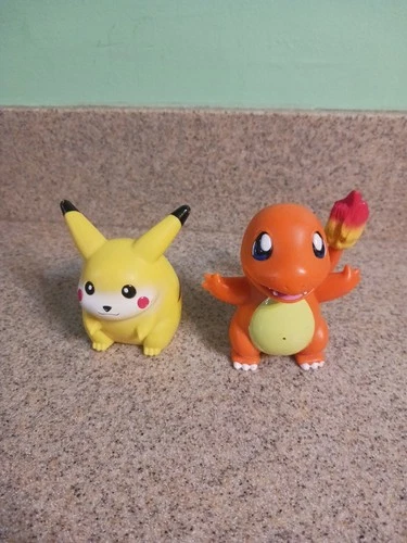 Vtg Nintendo Pokemon Charmander + PIKACHU Figure 1997 TOMY Toy NOT WORKING READ