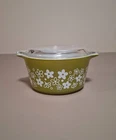 Vintage Pyrex 473 Spring Blossom 1 Quart Casserole Bowl With Clear Glass Lid
