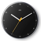 Braun BC26TW Black Analog Wall Hanging Clock Silent Quartz Time Teacher Learning