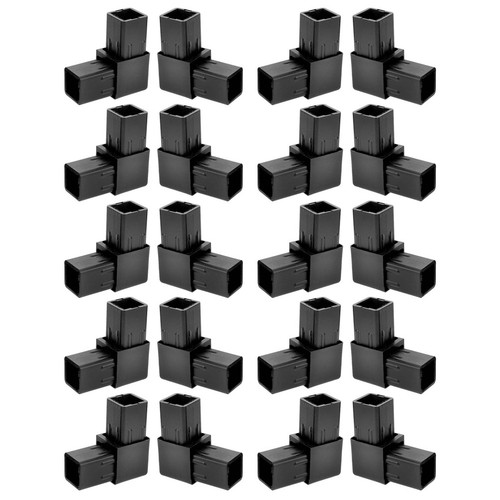  20 Stück Vierkantrohrverschraubungen: Kunststoff 2-fach Verbinder - L Form Rohrverbinder - - Bild 4 von 12