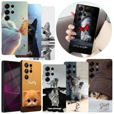 Personalised Cute Cat Phone Case For Samsung Galaxy S25 S24 S26 A16 A36 5G Cover