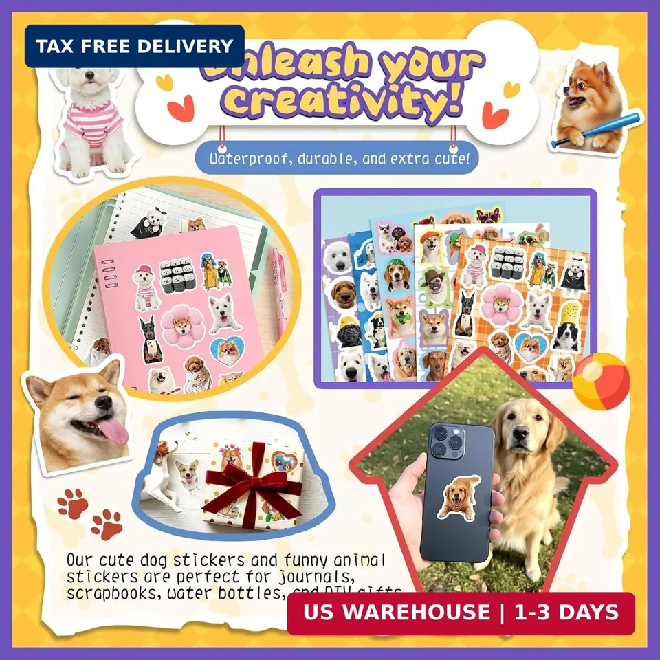 200PCS Funny Dog Meme Vinyl Stickers, Pet Animal Decal Pack for Laptop ...