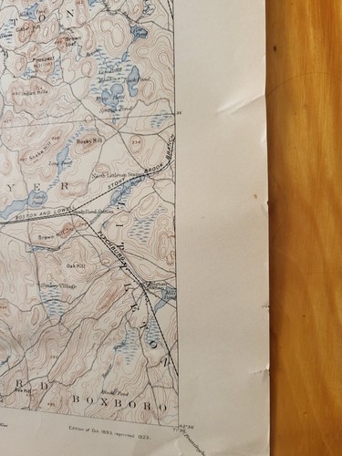 Groton Massachusetts / NH Geological Survey Topo Map 1893 Edition 1923 Reprint - Picture 5 of 10