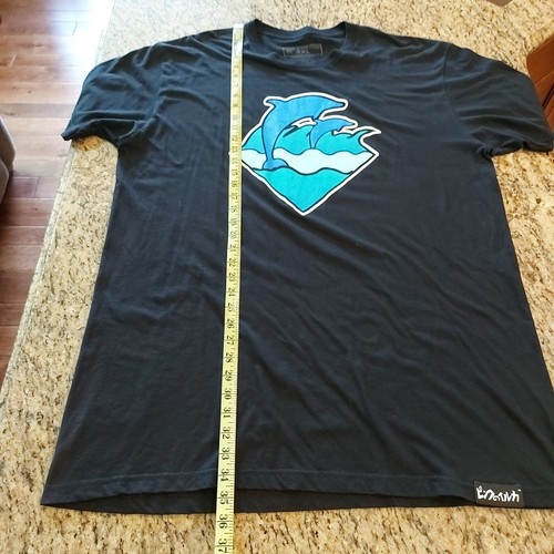 PINK + DOLPHIN Men's Graphic Print 100% Cotton T-shirt Black Size 2XL - Picture 7 of 10