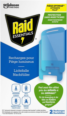 Raid Essentials 2X Lichtfalle Nachfüller Für Fliegen, Fruchtfliegen Und Motten,