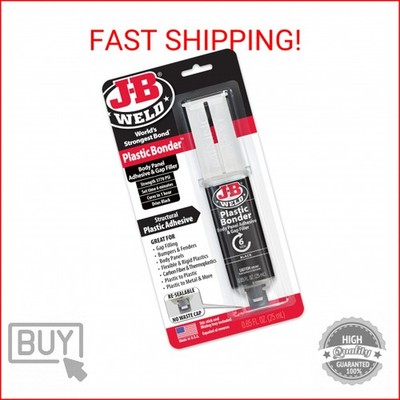 J-B Weld 50139 Plastic Bonder Body Panel Adhesive and Gap Filler Syringe - Black