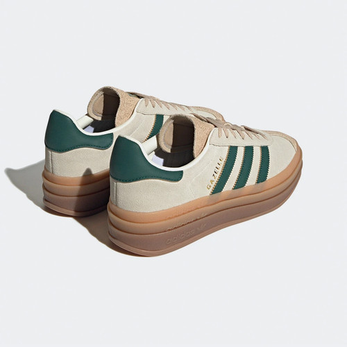 Nuevas Adidas Originales Gazelle Negrita Blanco Crema Verde Colegial Para Mujer Talla 7.5 - Imagen 4 de 5