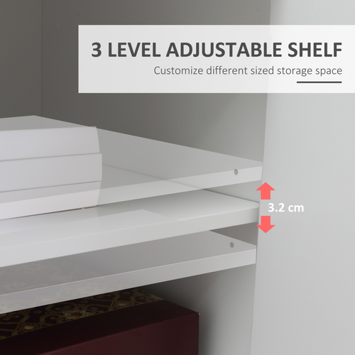 White Rolling Printer Stand 60x39x80cm Vertical File Cabinet with Drawer - Picture 5 of 9