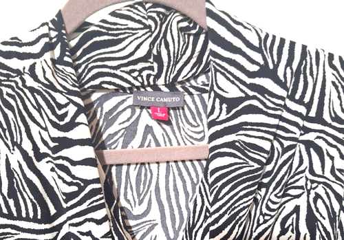 Vince Camuto Womens Zebra Print Sleeveless Wrap Blouse Sz Large - Picture 3 of 3