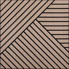 4 Packs Acoustic 3D Wood Slat Wall Panels Self-Adhesive Sound Absorbing for Nois