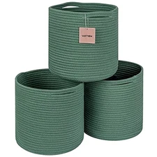  Storage Cubes Baskets Bins Organizer 11x11x11'' Fit L11xW11xH10.7 Green