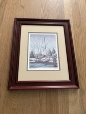 Vintage John Moll Framed Print Skipjack Derelict Nautical Art