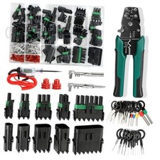25 Sets Weather Pack Connectors Kit, 1 2 3 4 6Pin Automotive Electrical 401PCS
