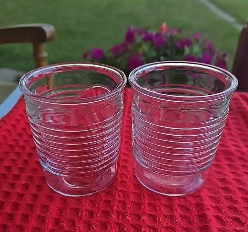 2 Home Essentials BEE Embossed 11oz Ribbed Glass Tumblers Farmhouse Kitchen ๐ - Picture 5 of 7