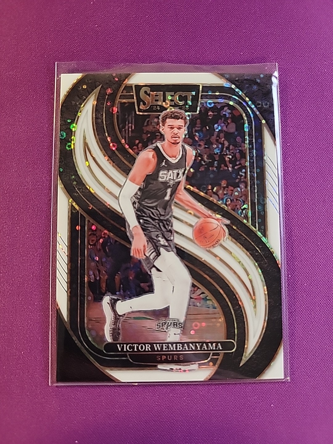 2024-25 Panini Select Victor Wembanyama #102 Premier Level White Disco Prizm /75