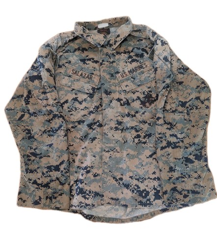 Genuine USMC Marines Jacket Camouflage Blouse Mens Size Medium Regular Halloween - Picture 1 of 20