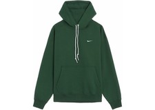 Size Medium - Nike Solo Swoosh Heavyweight Fleece Hoodie Dark Green Dx1355-323