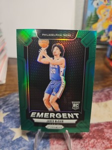 2024 Panini Prizm Basketball Jared McCain Rookie Emergent Green Prizm RC #19