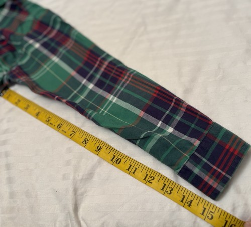 Ralph Lauren Button Up Long Sleeve Shirt Green Plaid Boys Youth Preppy Size 7 - Picture 13 of 24
