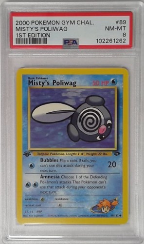 Misty's Poliwag (1st Edition) graded PSA 8 for sale on eBay