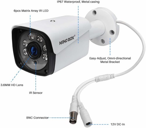 5MP AHD CCTV Bullet Camera - 6x LED 40M Night Vision Add-On Security - Picture 6 of 8