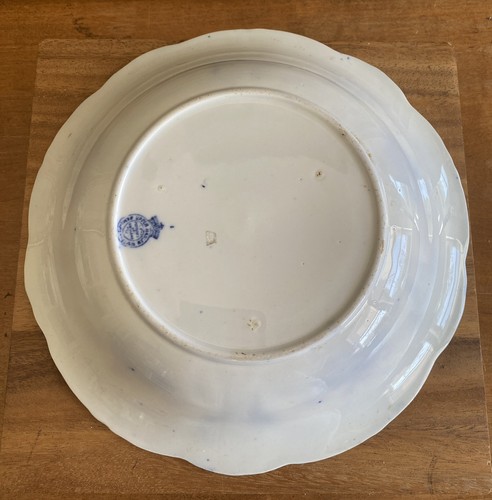 CUENCO DE SERVIR SUPERIOR HANLEY POTTERY Ceicel Flow azul Inglaterra antiguo 1895-1906 - Imagen 8 de 10