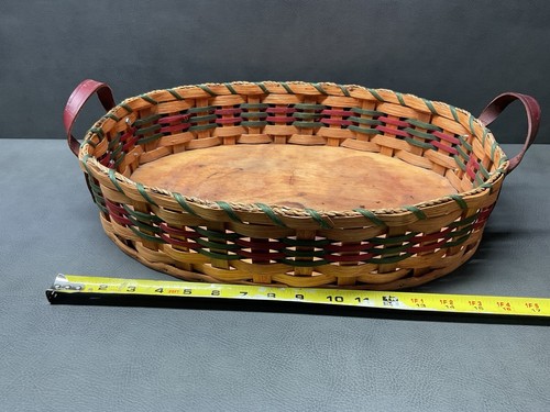 "Cesta para servir grande tejida hecha a mano por Gingerich's Baskets plato hecho en Ohio 16""" - Imagen 2 de 7