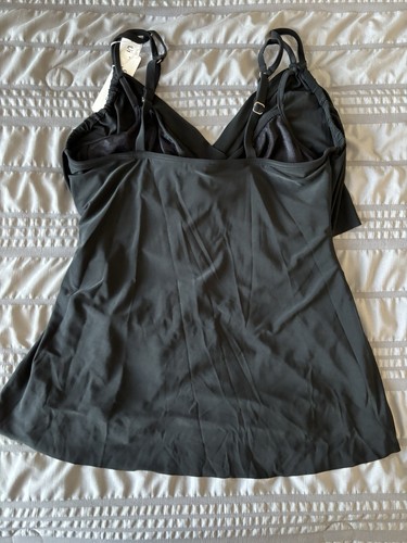 NWT Miraclesuit Tankini Underwire Swim Top Sz 12 Swimsuit Black - Picture 3 of 4