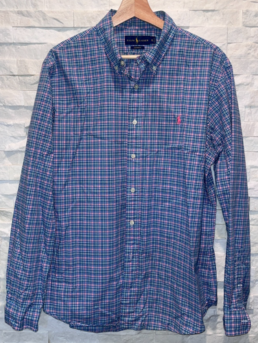 EUC Herren Ralph Lauren klassische Passform Button-Down Hemd 100 % Baumwolle mehrfarbig XL - Bild 1 von 6