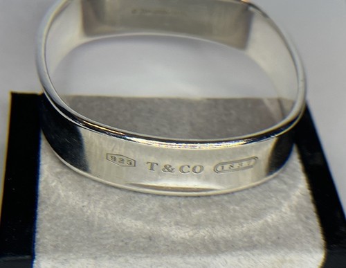 💎 Tiffany & Co. 1837 Square Wide Concave Sterling Silver Bangle Bracelet 56.3 g - Picture 11 of 24