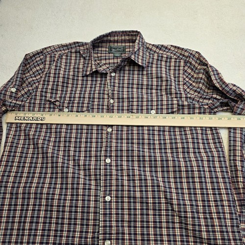 Woolrich Herren Flanellhemd mit großer Knopfleiste rot kariert langarm Outdoor - Bild 6 von 8