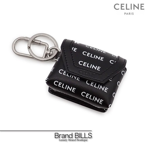 Céline économies Enveloppe AirPods Coque Toile enduite Noir/Blanc Porte-clés Occasion