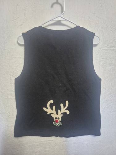 Michael Simon Weihnachtsweste Damen S Rentier Holiday Ugly Sweater Vintage Y2K - Bild 2 von 8