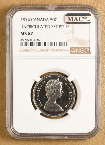 1974 Canada 50 Cents 'Unc Set Issue' NGC MS67