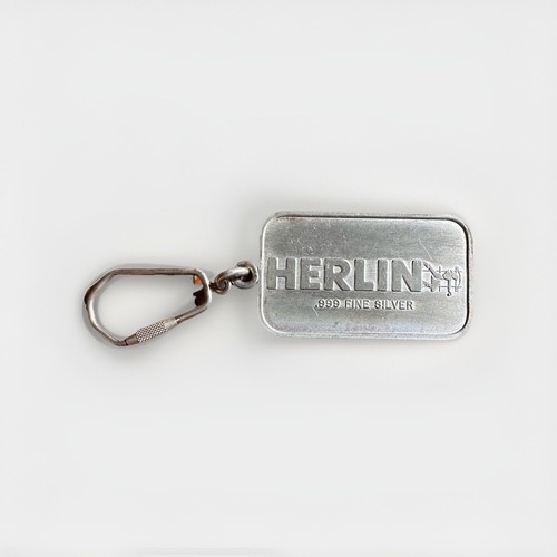 vintage silver bar keychain .999 1oz Herlin Mint - Bild 5 von 20