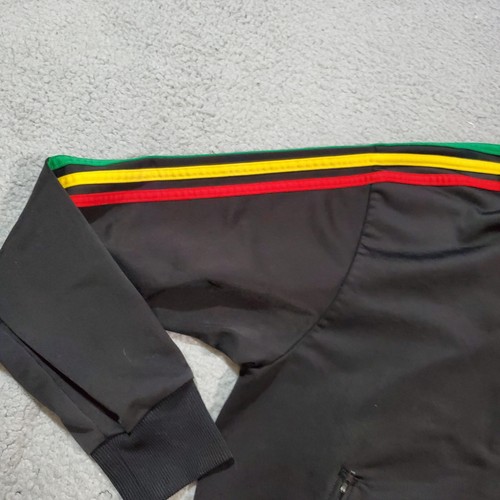 Adidas Giacca Uomo Grande Rasta Trifoglio Strisce Track Reggae 3 Strisce Zip Up - Foto 4 di 20