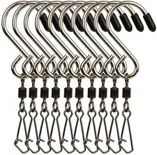 NICO SEE WONDER 10pcs Swivel S Hooks Clips, Hanging Wind Spinners for Chimes ...