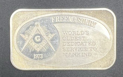 Freimaurerei 1973 1oz. Barren .999 Feinsilber USA Silver Corp