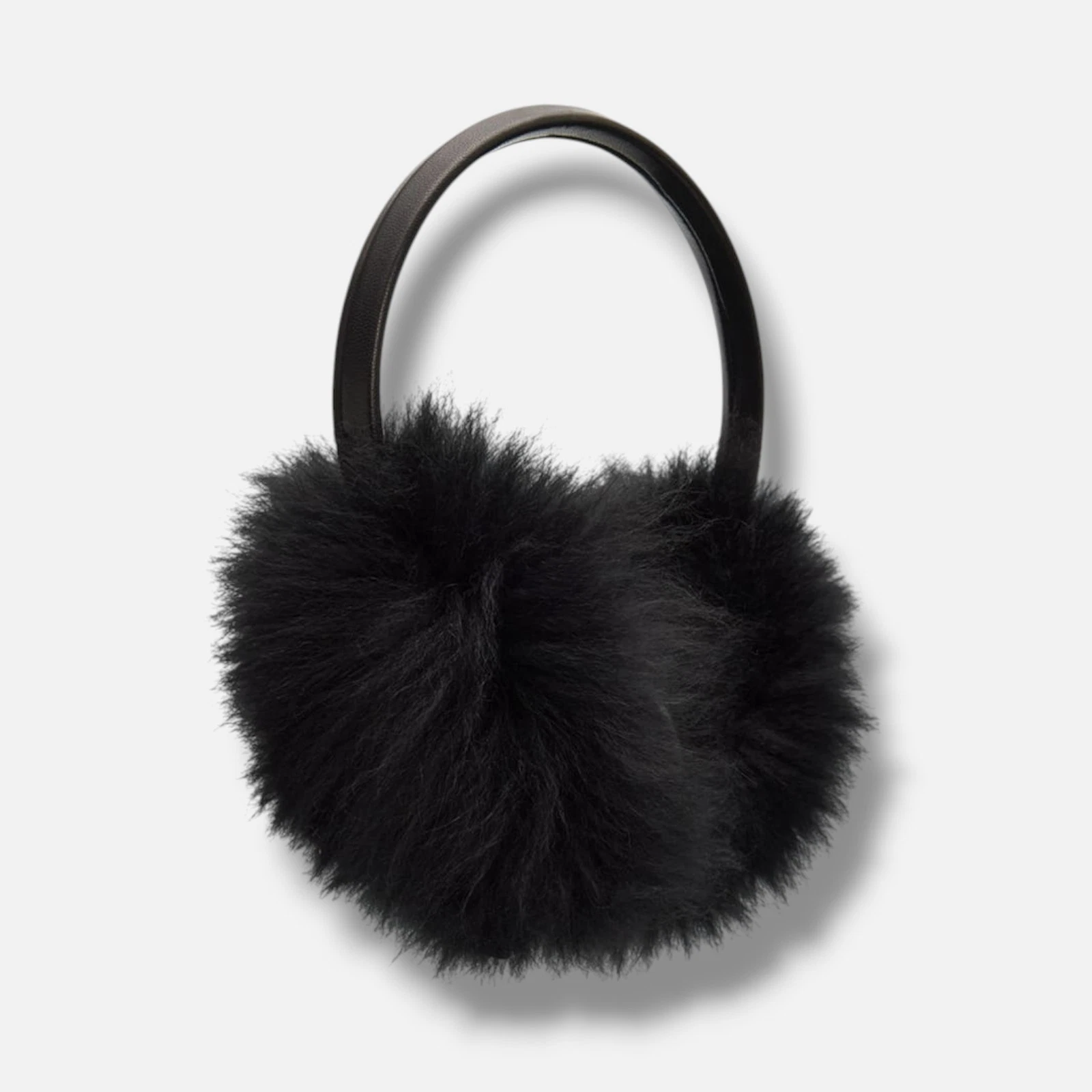 Yves Salomon Women's Black Lamb Shearling Earmuffs One Size