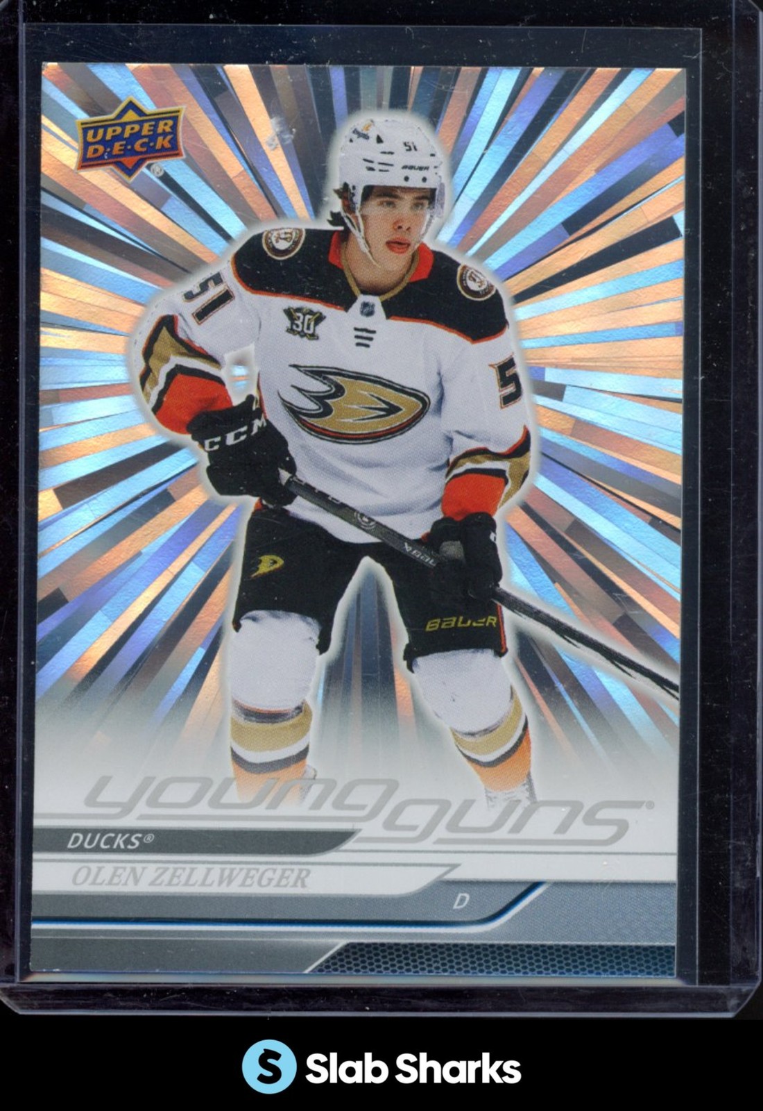 2024 UPPER DECK #236 OLEN ZELLWEGER OUTBURST SILVER YOUNG GUNS RC ROOKIE