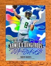Marcus Mariota 2015 Leaf Metal Armed & Dangerous Autograph Blue 18/20 Titans