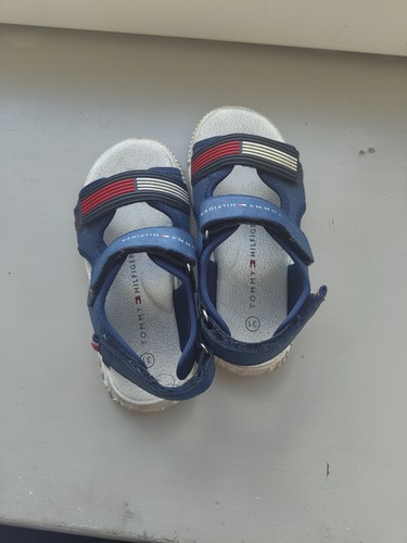 Sandalias de verano Tommy Hilfiger para niños talla 31 azules deslizantes Apx 18,5 Cm - Imagen 2 de 8