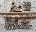 Set Vintage Resin Scroll Drapery Rods, 3 Brackets/Corbels, 2finials 24 Rings EUC