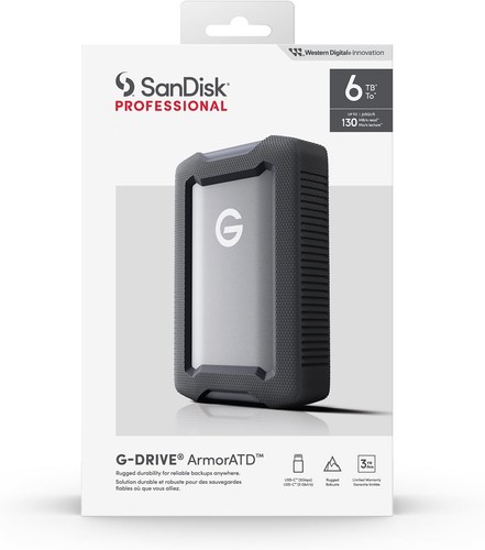 SanDisk Professional 6TB G-DRIVE ArmorATD, Dust, Drop, Shock and Water resistant - 第 5/6 張圖片