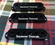 Set of 3 Black Seymour Duncan Single Coil Stratocaster Pickup Covers, Strat