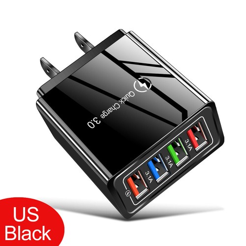 4 Port Fast Quick Charge QC 3.0 USB Hub Wall Home Charger Power Adapter Plug - Picture 8 of 9