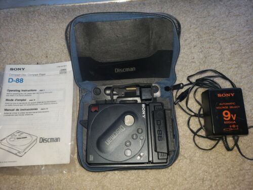 SONY D-88 DISCMAN mini cd player with original accessories, Almost Working - Picture 2 of 4